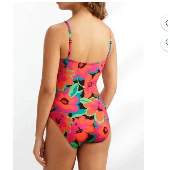 Women's Printed Gardener Shirred-Front One-Piece Swimsuit - Picture 2 of 6